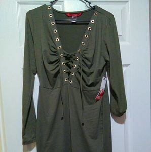 Lace up Military Date Dress